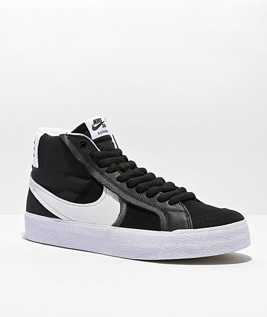 Dar a luz Espectacular Chapoteo Nike SB Zoom Blazer Mid Premium Plus Black & White Skate Shoes