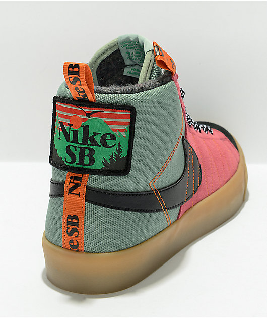 Nike SB Zoom Blazer Mid Premium Smoke & Pink Skate Shoes