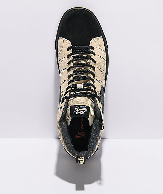 Saga Schedule Potatoes Nike SB Zoom Blazer Mid Premium Tan & Black Skate Shoes
