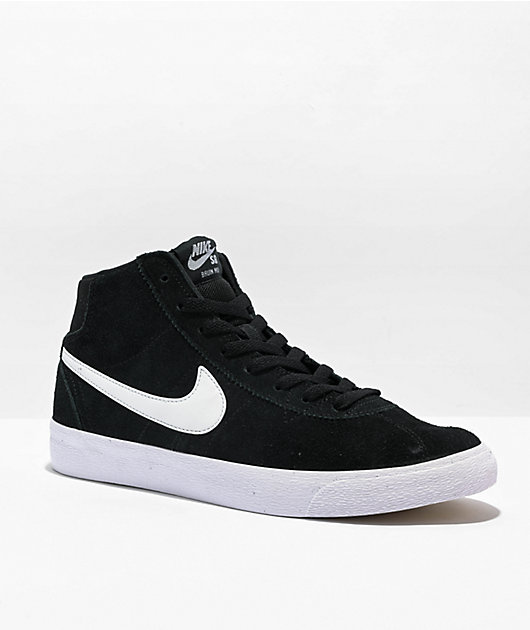 Nike SB Zoom Bruin High Black & White Skate Shoes | Zumiez
