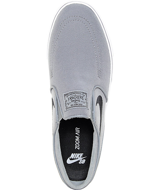 sb zoom janoski cool grey canvas slip on shoes
