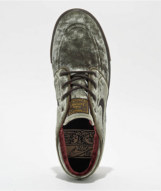 Nike SB Zoom Janoski OG+ SE Medium Olive, Dark Team Red & Velvet Brown Skate Shoes