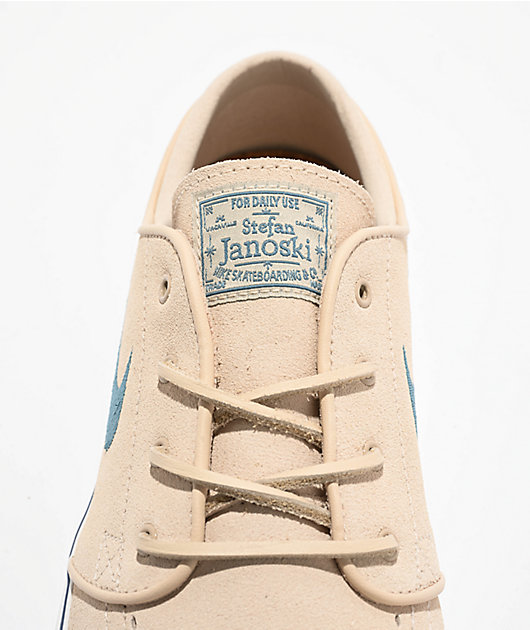 Nike SB Zoom Janoski OG+ Sandrift, Smokey Blue & White Skate Shoes