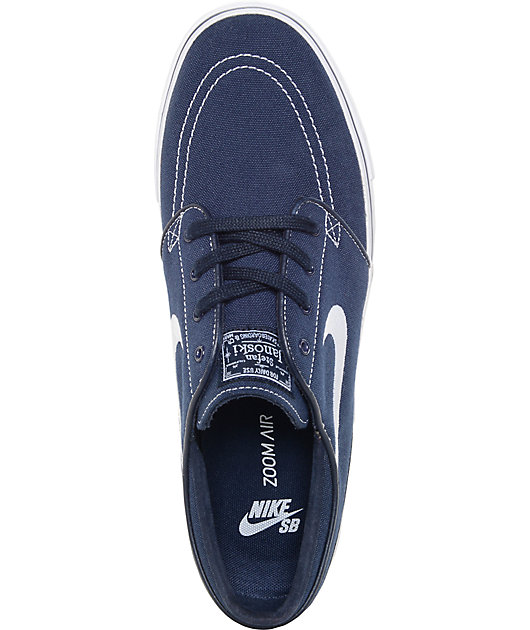 Nike SB Zoom Janoski Obsidian Blue Canvas Skate Shoes | Zumiez.ca