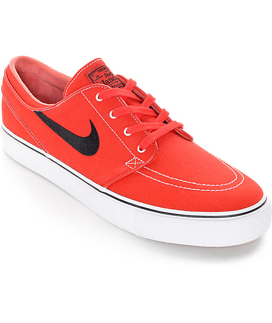 nike sb janoski university red canvas skate shoes