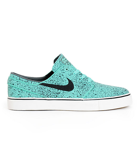 Nike SB Zoom Stefan Janoski PR Crystal Mint & Black Speckle Skate Shoes