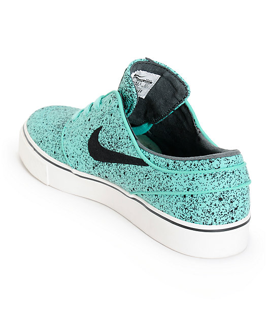 Nike SB Zoom Stefan Janoski PR Crystal Mint & Black Speckle Skate Shoes