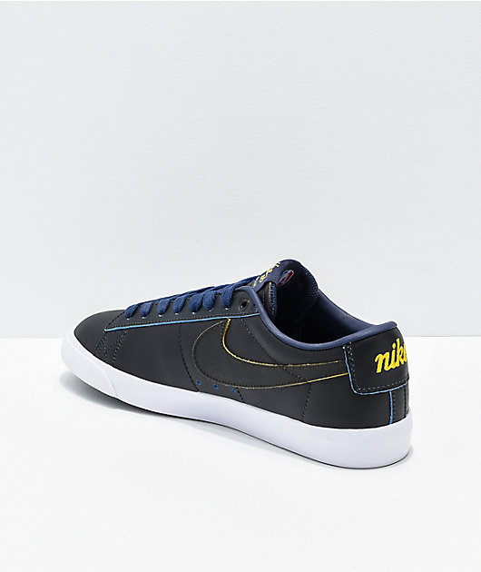 Nike SB x NBA Blazer Low GT zapatos de skate negros, amarillos y azules |  Zumiez