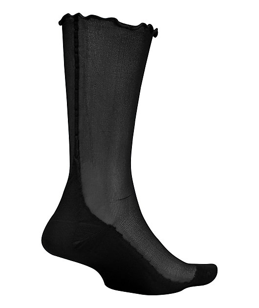 Nike Sheer Black Ruffle Crew Socks