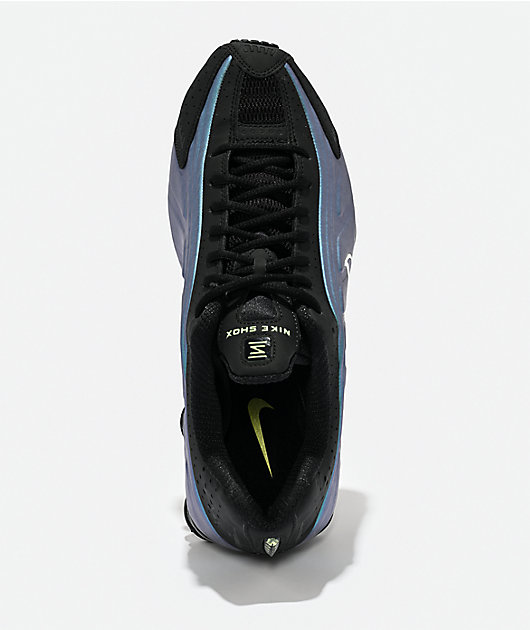 Nike Shox R4 Black, Sapphire & Liquid Lime Shoes