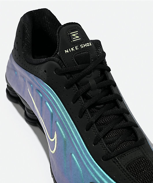 Nike Shox R4 Black, Sapphire & Liquid Lime Shoes | Zumiez