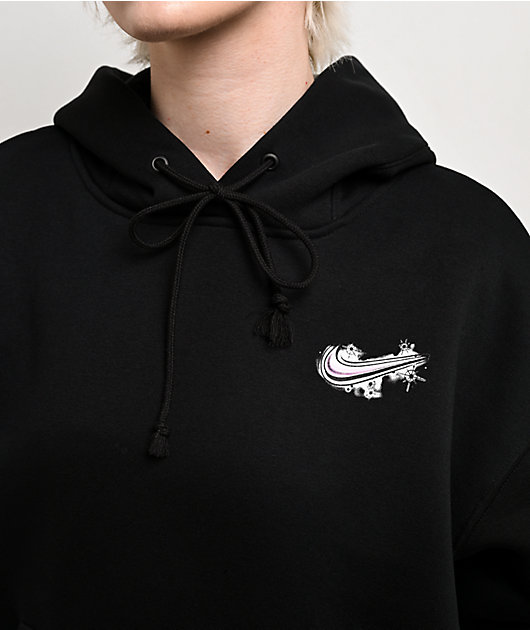 Nike Sportswear Airbrush Phoenix Fleece Black Hoodie