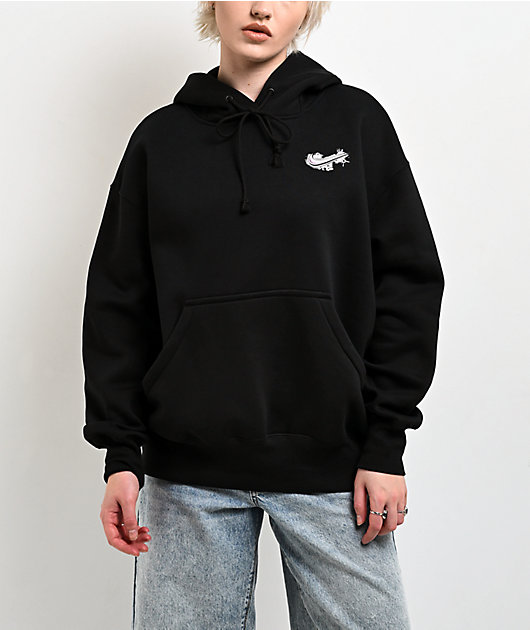 Nike Sportswear Airbrush Phoenix Fleece Black Hoodie