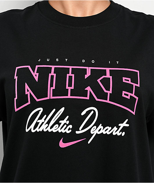pink black nike shirt