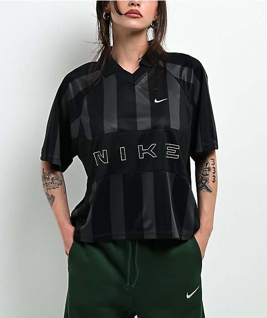 Nike Sportswear Black & Grey Stripe Jersey