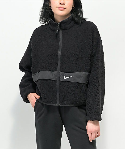 Iniciativa Cumplir Tejido Nike Sportswear Black Sherpa Jacket