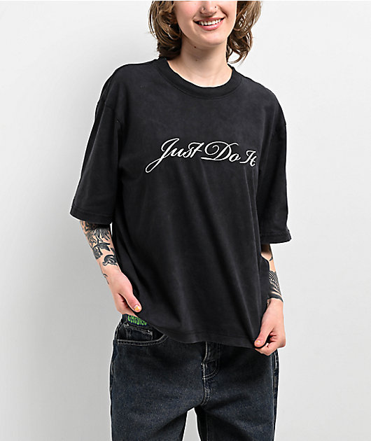 Nike Sportswear Black Wash Boxy T-Shirt | Zumiez