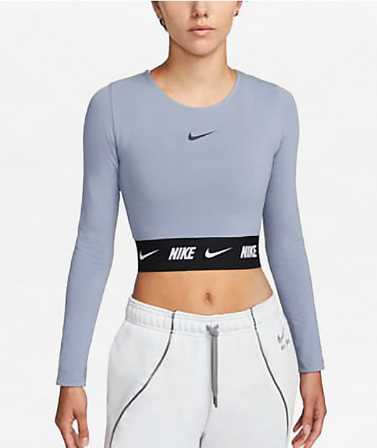 Nike Womens Long Sleeve Cropped Sports Bra