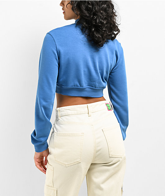 Nike Sportswear Chill Blue Long Sleeve Crop T-Shirt | Zumiez