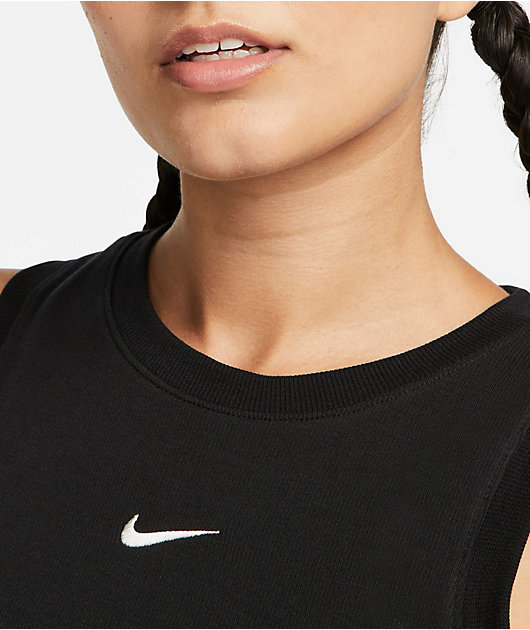 Nike Sportswear Chill Knit Black Ribbed Crop Tank Top