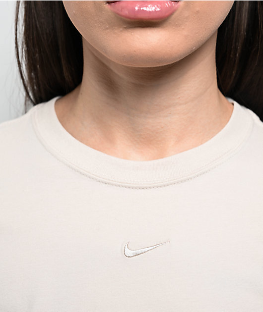 Nike Sportswear Chill Knit Light Orewood Brown Crop T-Shirt