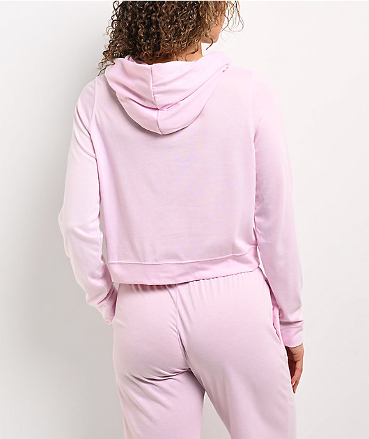 Nike Sportswear Chill Knit Pink Foam Lightweight Crop Hoodie