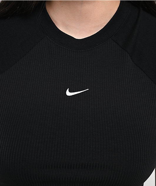 Nike Sportswear Chill Knit Ribbed Black T-Shirt