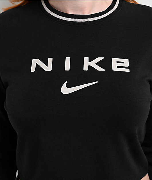 ★ Nike★ Sportswear Slim Crop T-shirt W Black HQ1710010 HQ Nike Sportswear Chill Knit Slim Black Long Sleeve Crop T