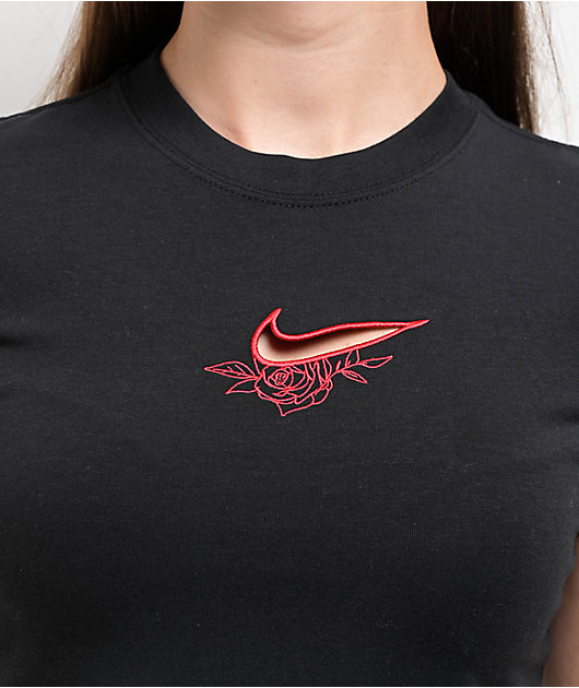 Nike Sportswear Chill Knit Valentine's Day Black Crop T-Shirt