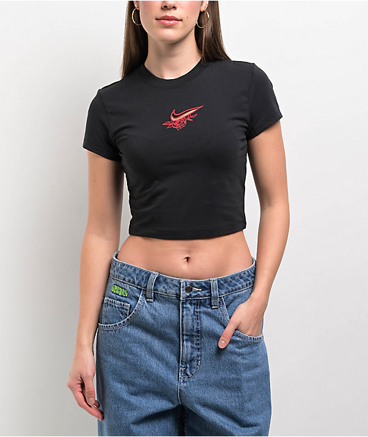 Nike Sportswear Chill Knit Valentine's Day Black Crop T-Shirt