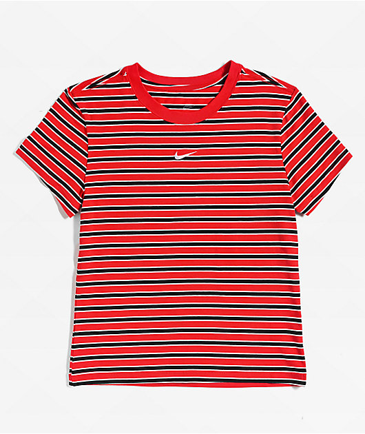 Nike Sportswear Chill Striped Red Knit T-Shirt