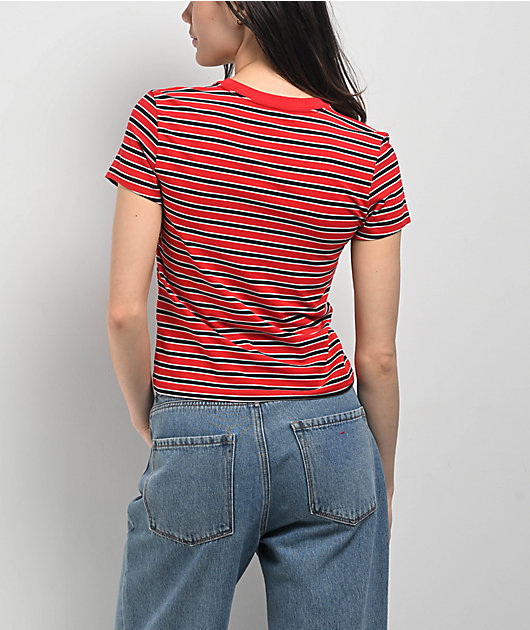 Nike Sportswear Chill Striped Red Knit T-Shirt