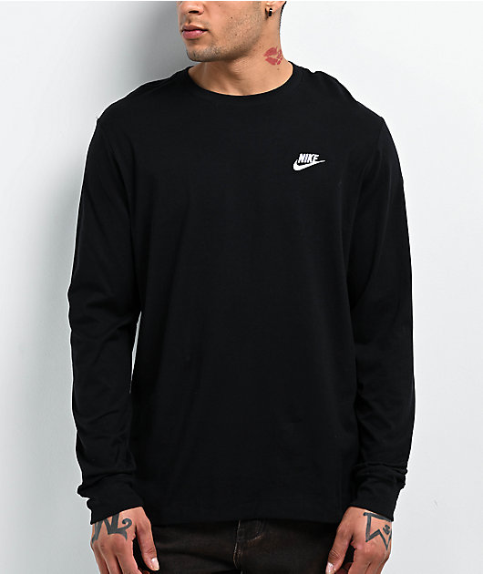Nike Sportswear Club Black Long Sleeve T-Shirt