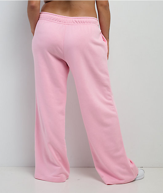 Nike Sportswear Club Fleece Beyond Pink Mid Rise Wide Leg Sweatpants