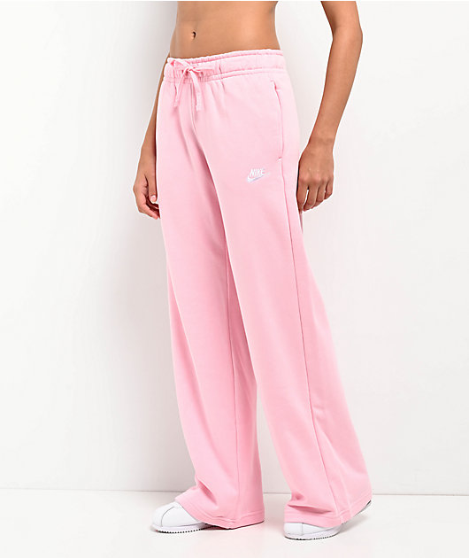 Nike Sportswear Club Fleece Beyond Pink Mid Rise Wide Leg