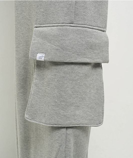 Nike Sportswear Dance Dark Grey Heather & Black Low Rise Oversized French Terry Open Sweatpants