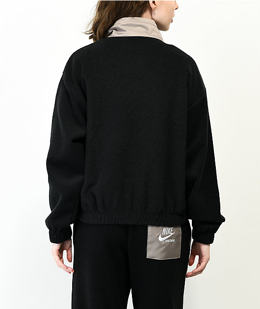 Nike Sportswear Essential Black & Grey Fleece Zip Jacket