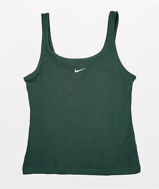 Nike Sportswear Essential Green Cami Tank Top Zumiez