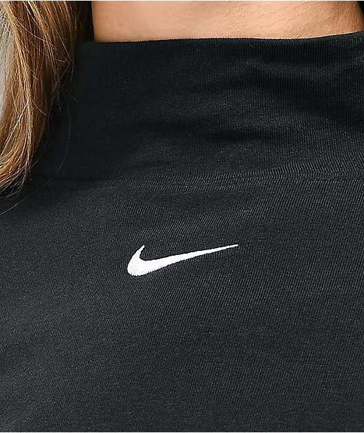 Correa disculpa formar Nike Sportswear Essentials camisa de manga larga con cuello simulado negra