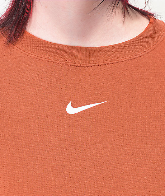 Nike Sportswear Essentials sudadera corta de cuello redondo naranja 
