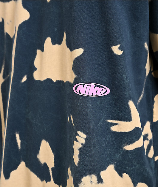 Nike Sportswear Floral Print Grey Wash T-Shirt