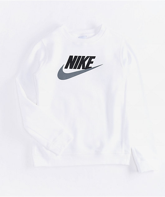 Nike Zumiez Plus Club | White Crewneck Kids Sportswear Sweatshirt Fleece