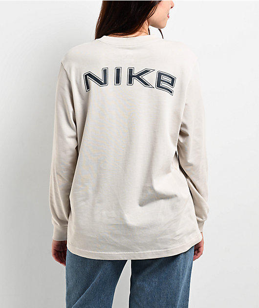 Nike Sportswear Loose Light Orewood Brown Long Sleeve T-Shirt