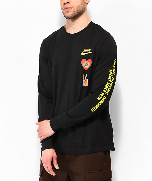 Nike Men's Life Long-Sleeve Mock Neck Shirt-Black - Hibbett