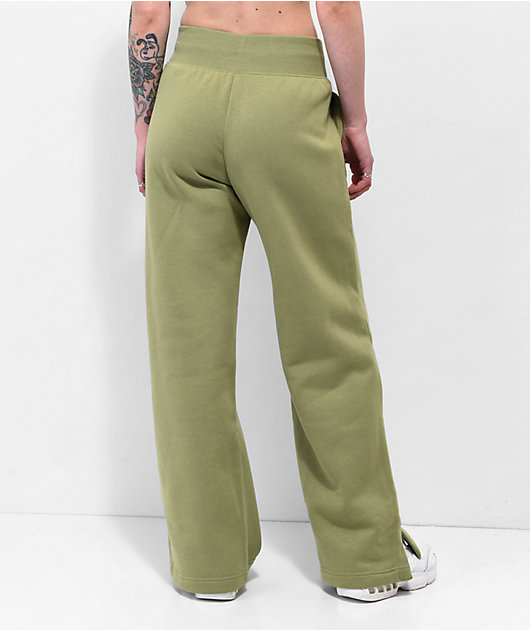 Women's Light Green Belted High Waist Trousers - BEREN
