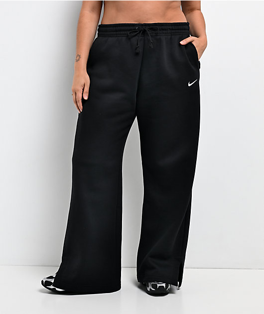Nike Sportswear Phoenix Black High Rise Wide Leg Sweatpants