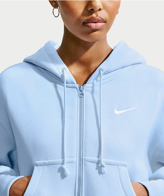 Nike Sportswear Phoenix Blue Crop Zip Hoodie