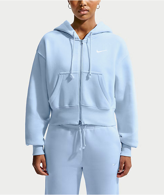 Nike Sportswear Phoenix Blue Crop Zip Hoodie