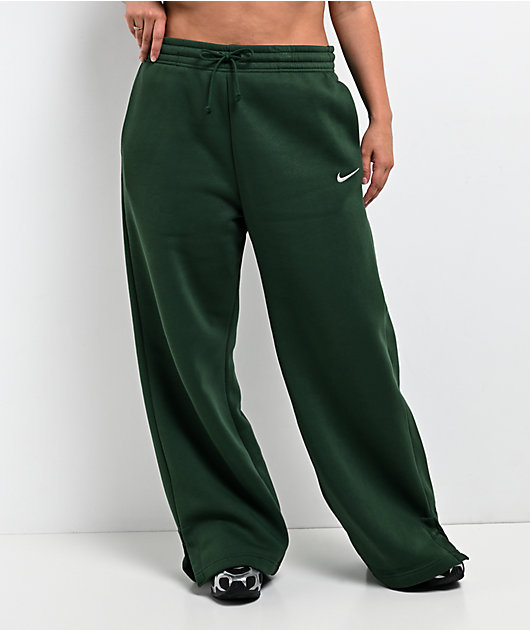 Nike Sportswear Phoenix Fir Green High Rise Wide Leg Sweatpants