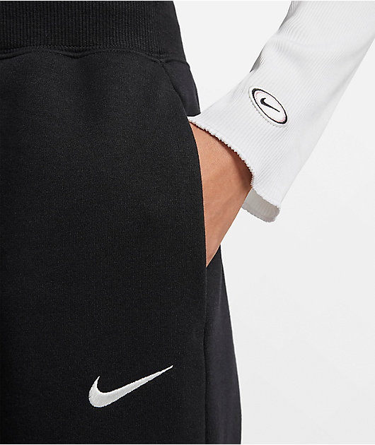 Nike Sportswear Phoenix Fleece Black High Waisted Wide Leg